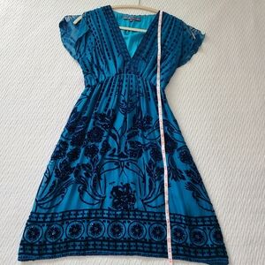 Hale Bob Velvet Print Silk Blend Dress Size X-Small